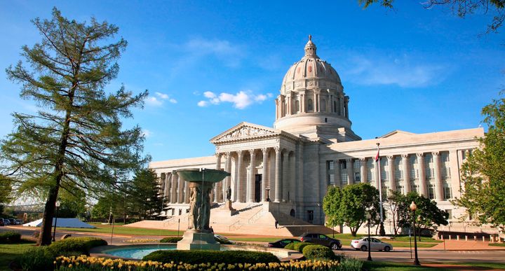 The Missouri state capitol building in Jefferson City, Missouri. 