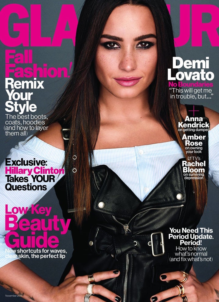 Demi Lovato on the October 2016 cover of Glamour.