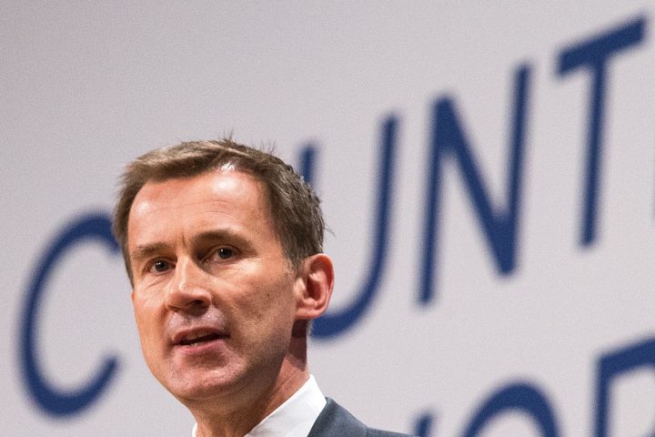 Jeremy... Hunt at the Tory Conference in Birmingham