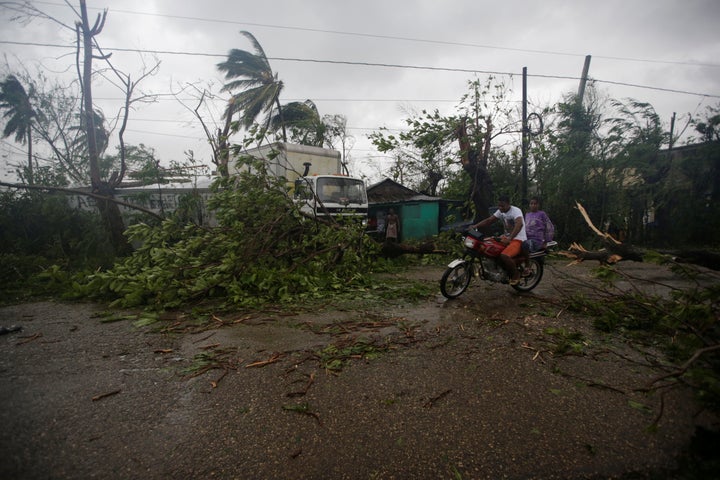 Les Cayes, Haiti was especially hard-hit by driving rain and tearing wind.