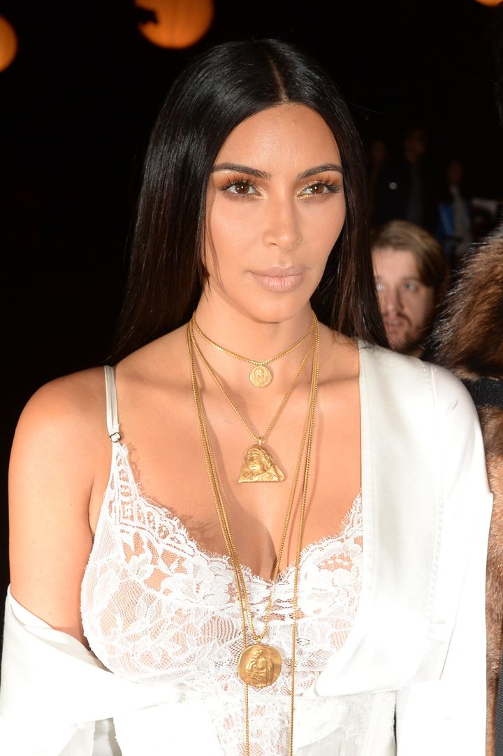 Kim has never been retiring when it comes to showing off her bling