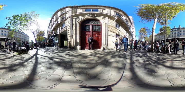 Media crews outside Kim Kardashian's luxury apartment at Hôtel de Pourtalès on Rue Tronchet on Oct. 3 in Paris, France.