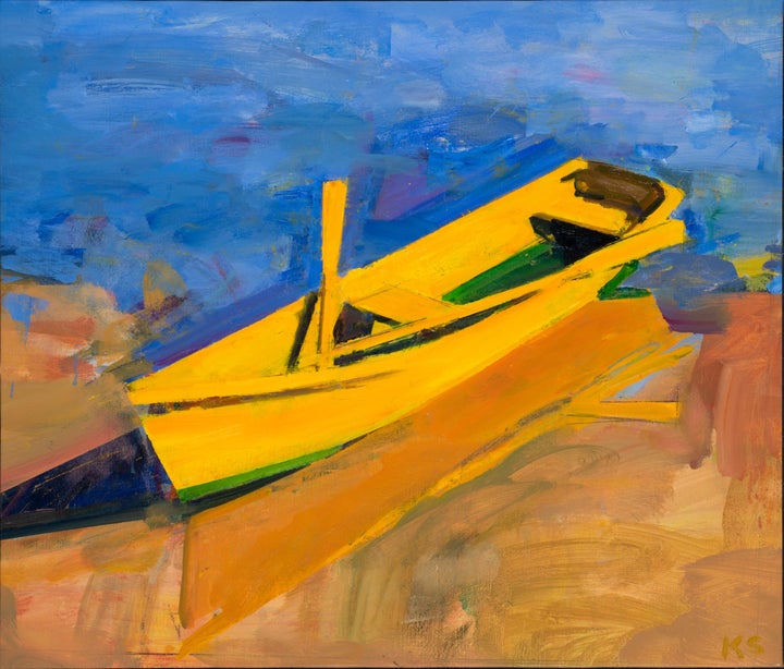 Yellow Boat Evening, Oil on linen, 24 in x 28 in.