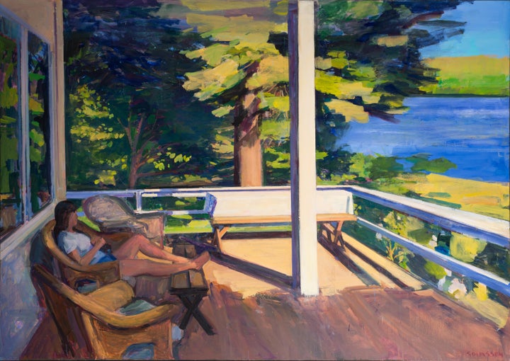 Bayside Porch, Oil on linen, 50 in x 70 in.