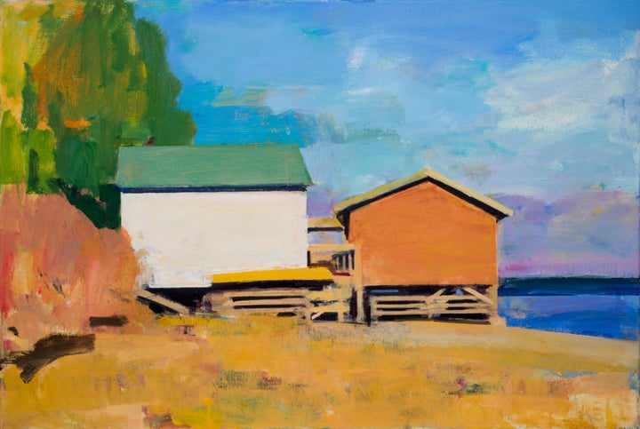 Boat Houses, Oil on linen, 24 in x 36 in.