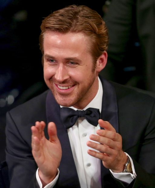 Gosling's Old Hollywood hair is as stylish as Gatsby himself.