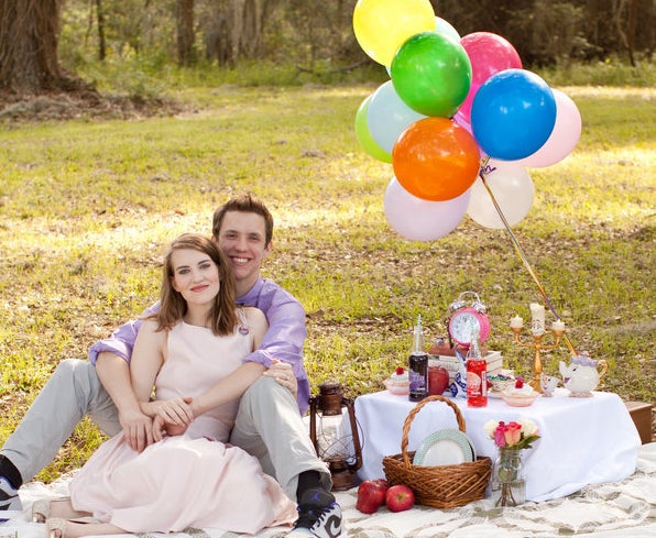 A shot from Ashley and Ty's Disney-themed engagement session. 