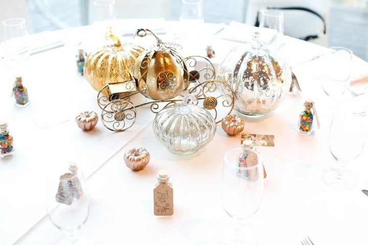 "Cinderella" table with the pumpkin carriage.