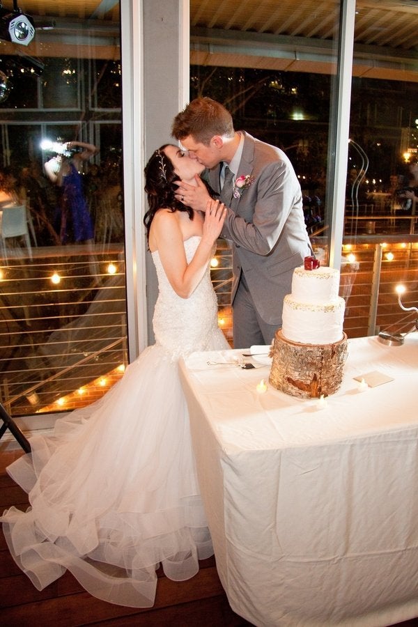 The lovebirds first met as kids. "We grew up in separate towns and reconnected with one another through Facebook five years ago," the bride said. 