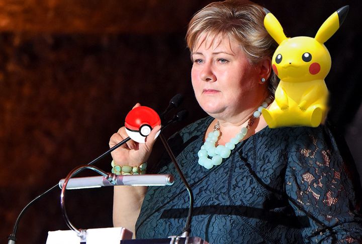 Erna Solberg dabbles in Pokemon.