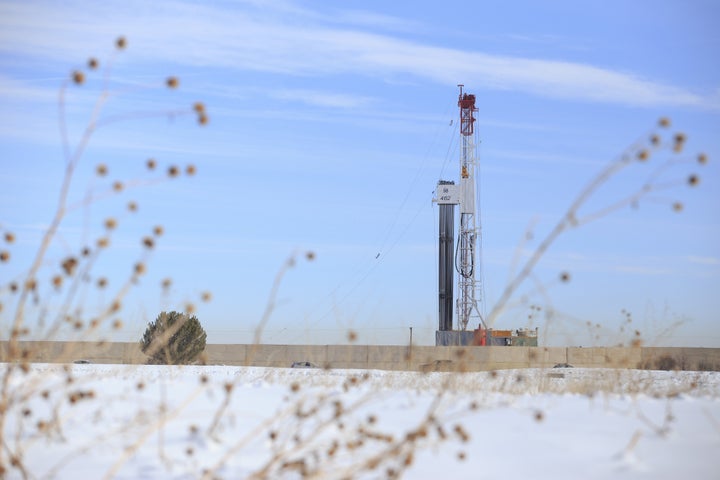 Fracking rigs, like this one in Weld County, Colorado, are driving national controversy.