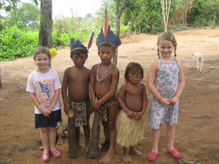 Making friends in the Amazon.