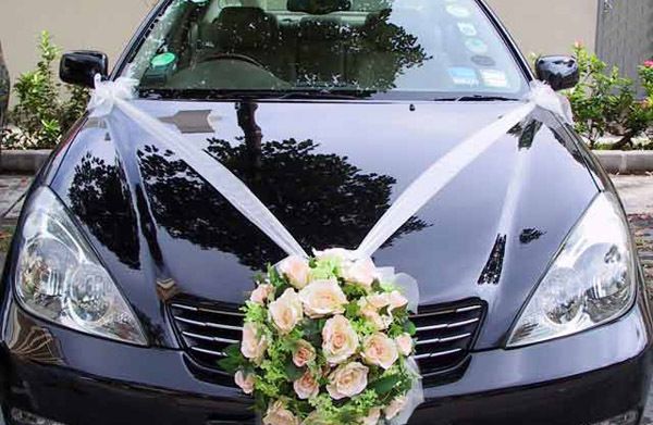Wedding car decorations FREE FOUR DOOR RIBBON BOWS