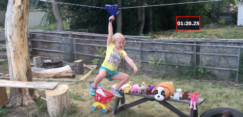 Lylah only needs one hand to beat the zip-line.