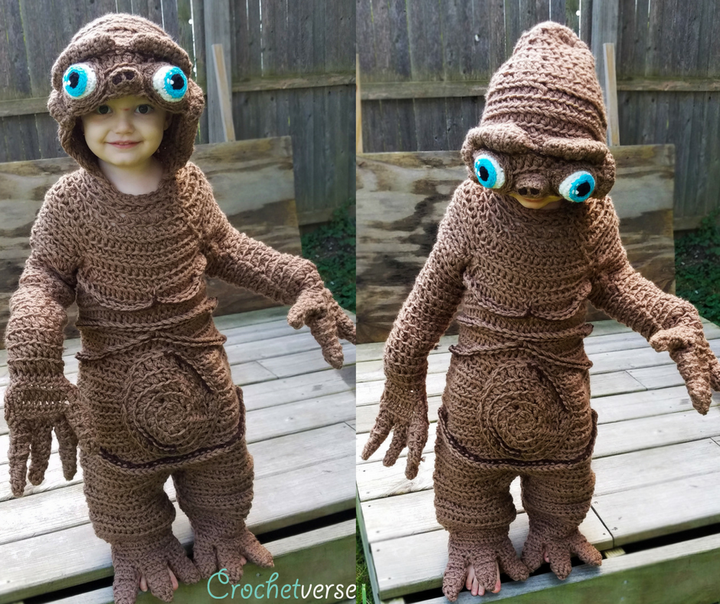 Stephanie Pokorny crocheted this "E.T." costume for her son in four days.