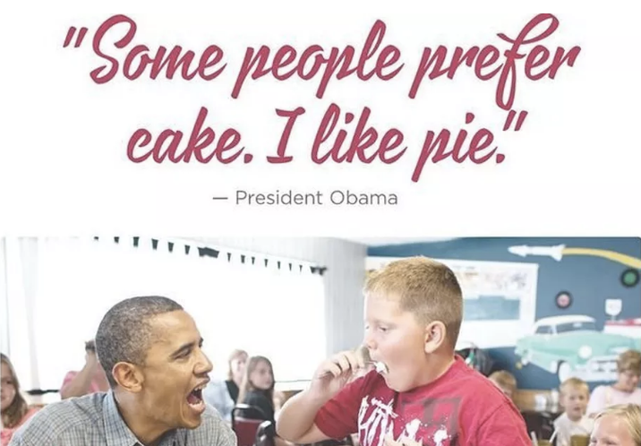 The way President Obama told the nation that he prefers pie over cake.