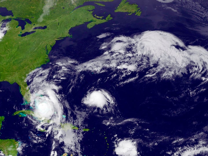 Hurricane Matthew is seen approaching the East Coast of the United States in this image from NOAA's GOES-East satellite taken October 6, 2016.