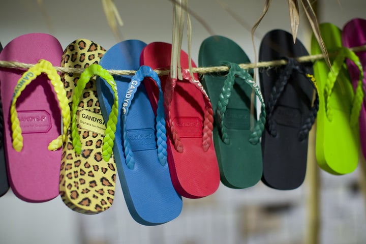 Flip Flops made by sandal-making firm Gandys Flip Flops are pictured in south west London on December 17, 2014.