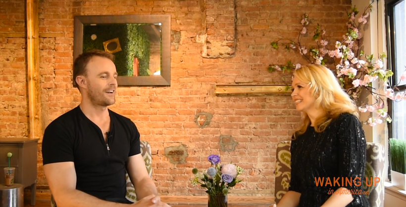 Sylvio Kovacic and Tajci at his New York Atelier filming an episode of Waking Up in America TV series.