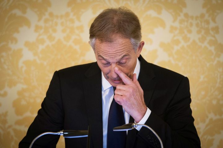 Blair wipes a tear as he expresses 'regret' at his Chilcot Report press conference