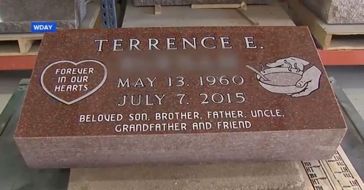 Brandon's father's gravestone.