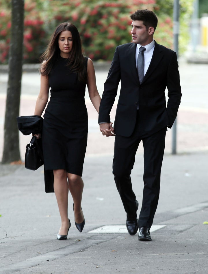 <strong>Evans with his partner Natasha Massey </strong>