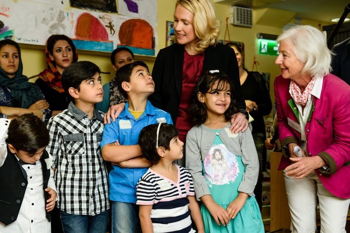 Germany’s pilot program to ensure safety for women and children refugees launched at this Red Cross shelter in Berlin.