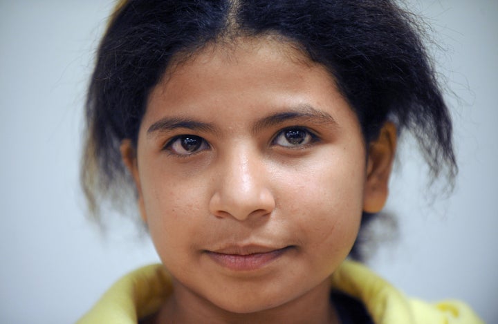 Nojoud Ali, a 11-year-old girl from Yemen, poses on January 28, 2009, in Paris, on the sideline of a debate organized by a wo