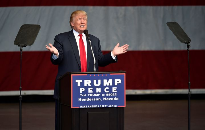 Republican presidential nominee Donald Trump speaks at a campaign rally in Henderson, Nevada, this week.