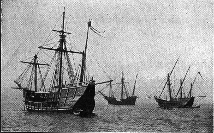 Replicas of Niña, Pinta and Santa Maria sail from Spain to the Chicago Columbian Exposition in 1892