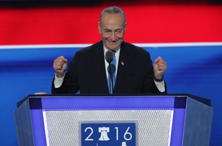 Sen. Chuck Schumer (D-N.Y.) speaks at the Democratic National Convention on July 26.