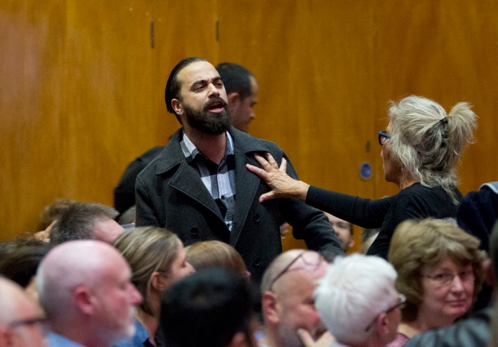 Oz Katerji heckles Labour leader Jeremy Corbyn.