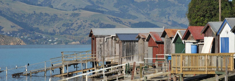 Akaroa's famous boatsheds