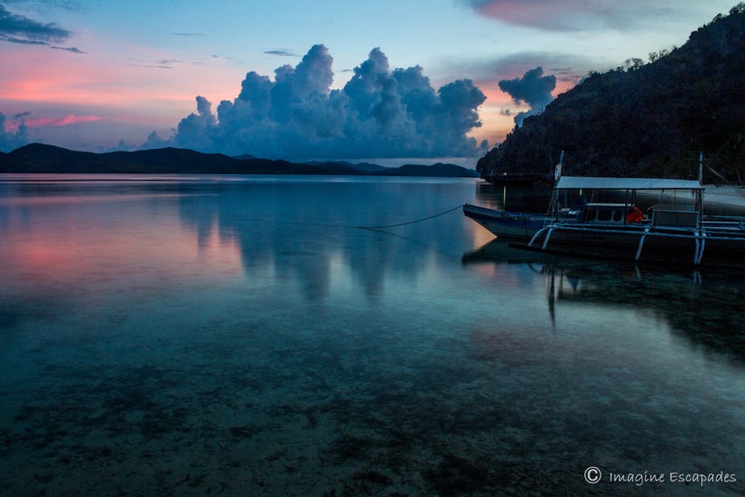 Calm sea at dusk