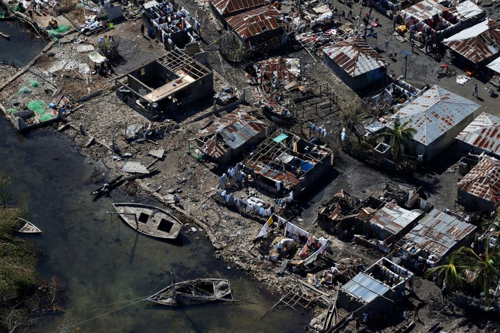 Destroyed houses are seen after Hurricane Matthew passes in Corail, Haiti, October 8, 2016.