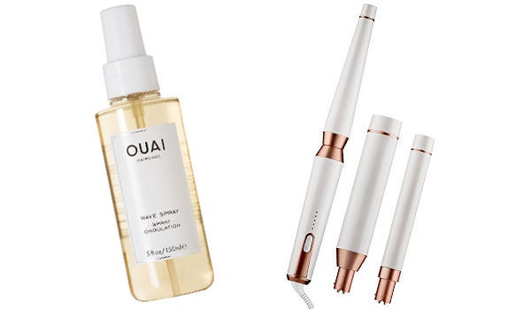 Ouai Haircare Wave Spray (£22), T3 Whirl Trio Interchangeable Styling Wand (£199)