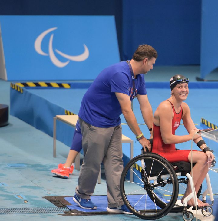 Following the women's SM8 200m Individual Medley at the Rio 2016 Paralympic Games where I took 5th place.