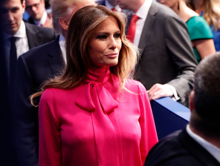 Melania Trump wore a blouse with a "pussy bow" to Sunday night's debate.