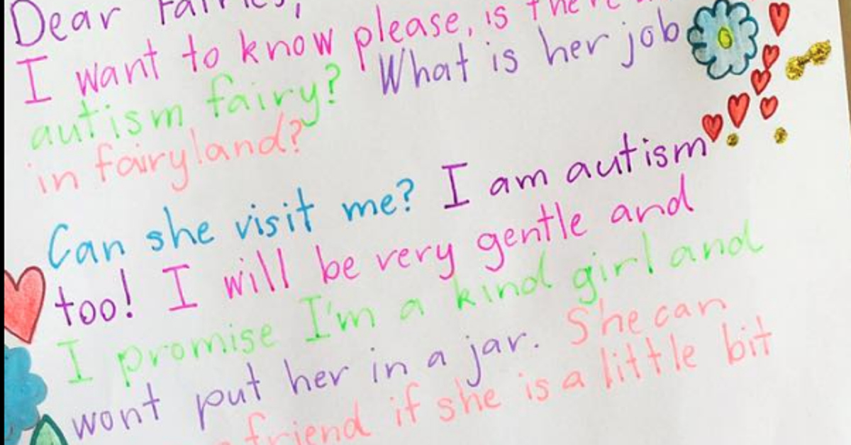 Girl With Autism Shares Heartwarming 'Autism Fairy' Letter On Her Blog ...