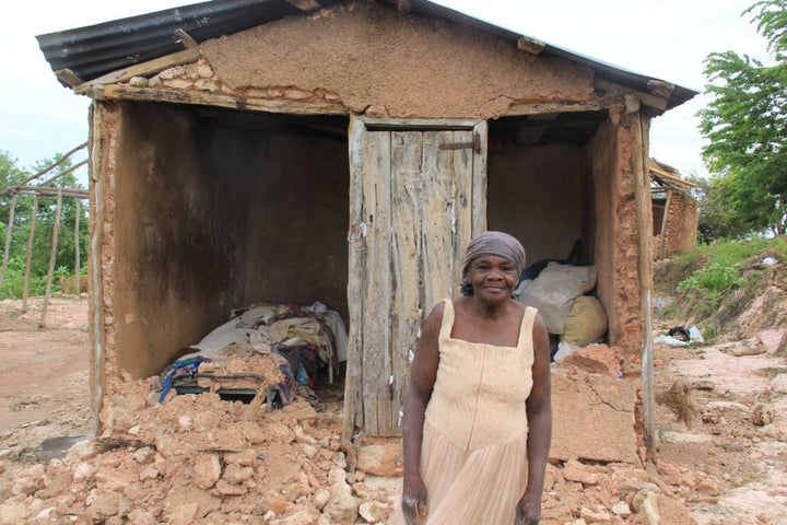 Hurricane Matthew destroyed many homes on Haiti's Lagonav Island, including this woman's. The nonprofit Beyond Borders wants