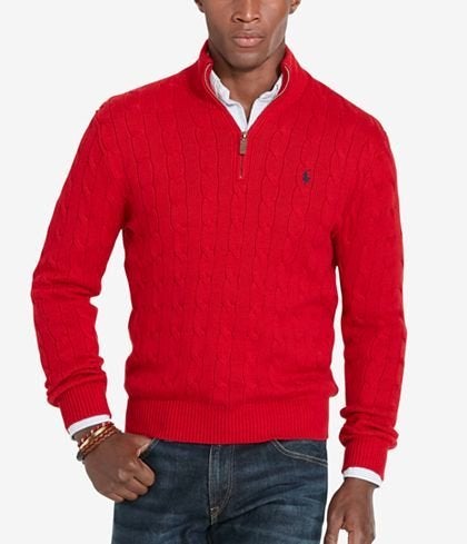 Polo Ralph Lauren Men's Cable-Knit Mock Neck Sweater, $98.50