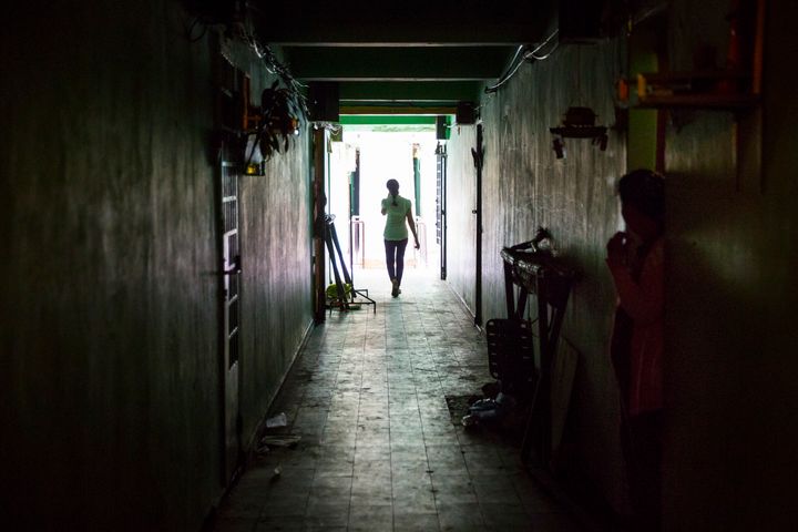 In the corridors of a brothel community in Phnom Penh