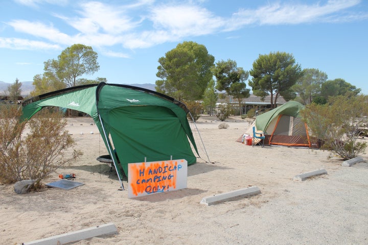 Designated handicap camping at Joshua Tree Music Festival. 