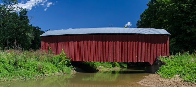A side view of the Harry Evans Bridge