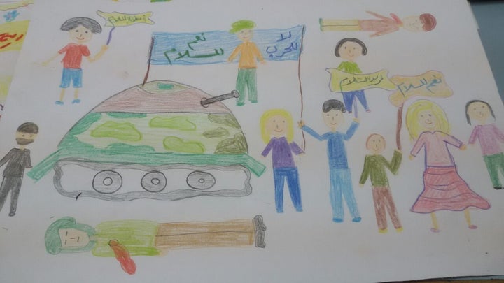 Syrian children drew pictures and wrote letters calling for peace last week, as part of an initiative from Catholic and