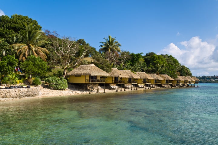 On the smaller Iririki Island, bungalows offer perfect waterfront views.