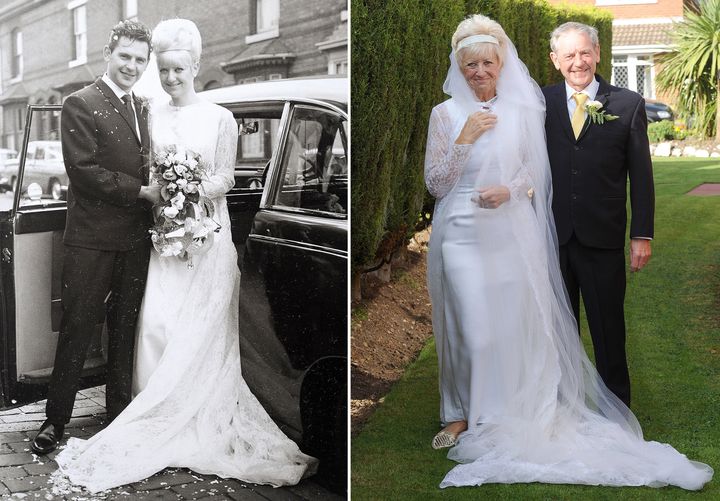 仲良しカップル 1966年に着たウェディングドレスで50回目の結婚記念日を祝う 画像集 ハフポスト Life