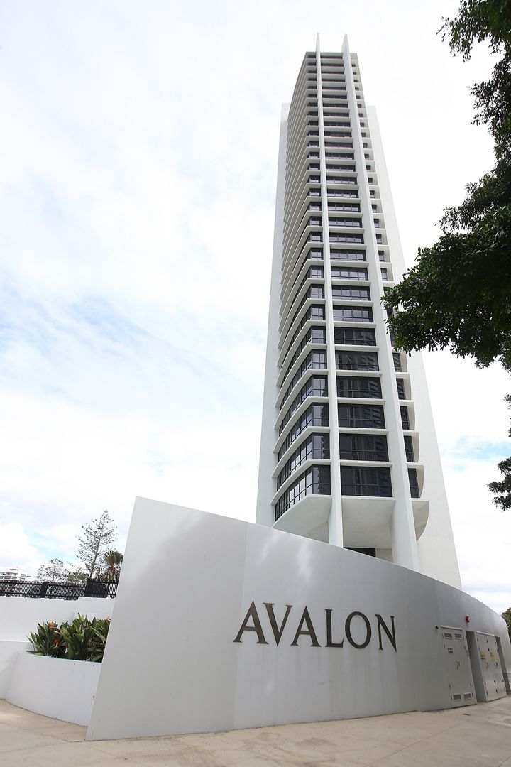 <strong>A general view of the Avalon apartment building where Warriena Wright fell to her death </strong>