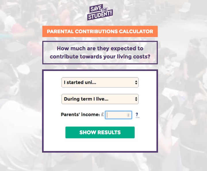Save the Student's new parental contribution calculator allows parents to work out how much money they 'should' be giving their kids