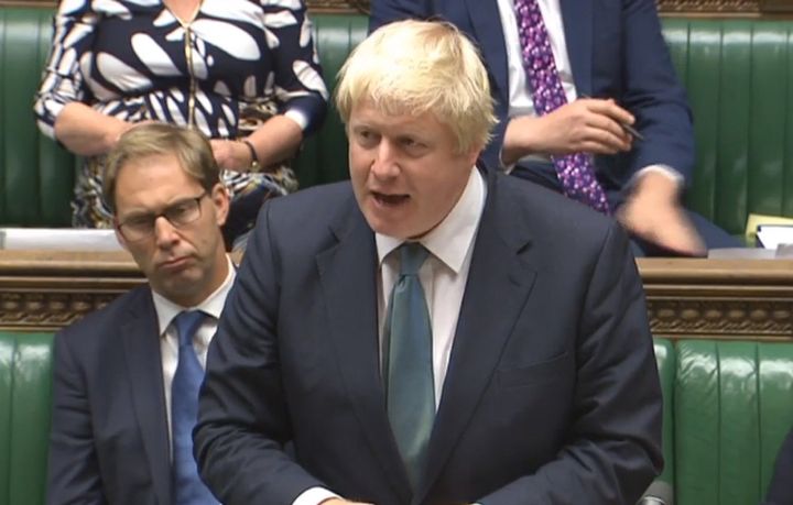 Foreign secretary Boris Johnson addresses the Commons during the Syria debate